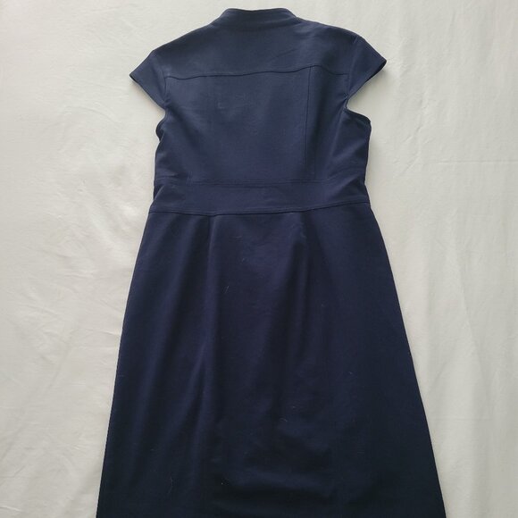 Belted New York & Company Navy Button Down - Picture 9 of 10